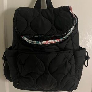 Vera Bradley Black featherweight Quilted Backpack NWT